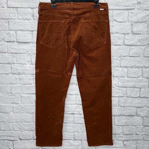MOTHER The Tomcat Ankle Straight Leg Corduroy Pants Size 32 Hopscotch Brown - Picture 3 of 9